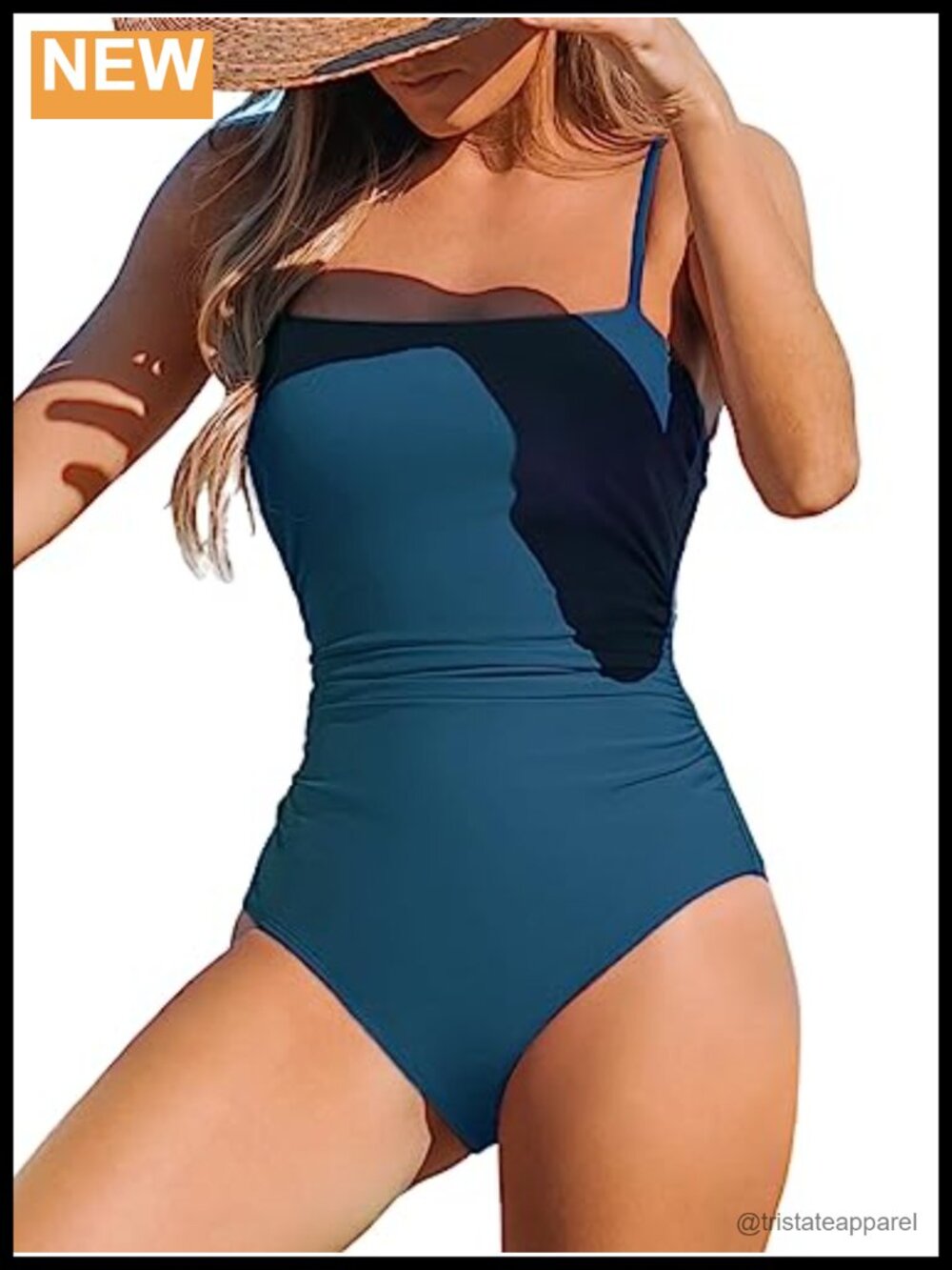 One Piece Swimsuit Square Neck Tummy Control Bathing Suit